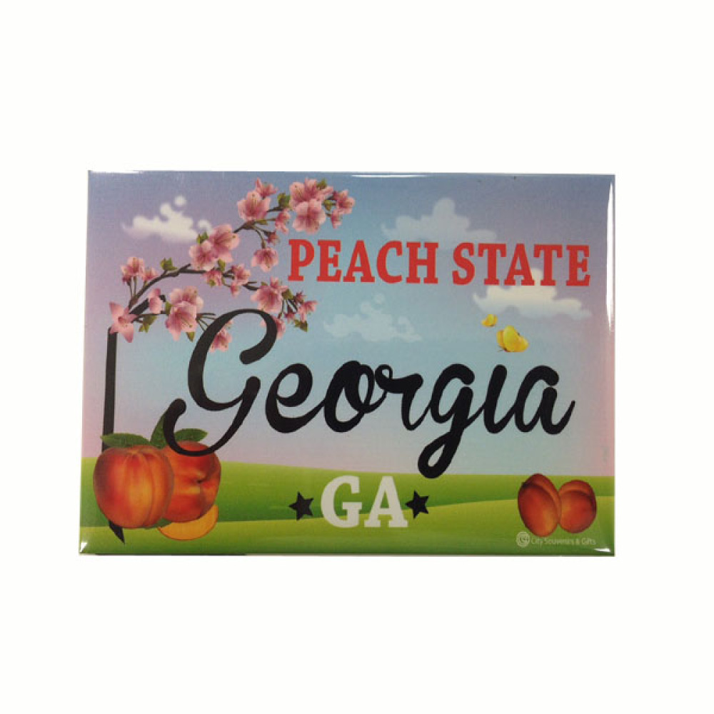 GEORGIA PEACH US STATE FLEXIBLE MAGNET 2 inches 